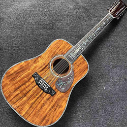 AMINIY Personalizado de 41 Pulgadas 12 Cuerdas de Guitarra acústica Ebony Fingerboard Real Shell Binding e Inlay Acústica Guitarra eléctrica Guitarra  características