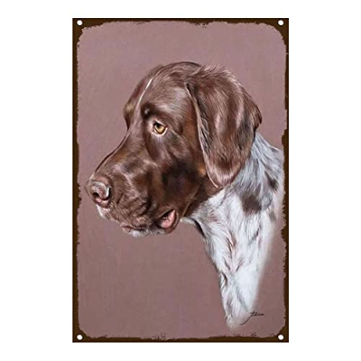 Retro Art Pintura Aluminio,Animales Perro Pointer,letreros de Metal Retro,Tienda De Mascotas Decoración Cartel ,Placa Decorativa