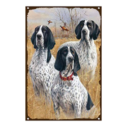 Retro Art Pintura Aluminio,Animales Perro Pointer,letreros de Metal Retro,Tienda De Mascotas Decoración Cartel ,Placa Decorativa características