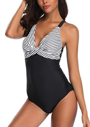 AOQUSSQOA Mujer Ropa de baño Monokin Traje de una Pieza Leopardo para Mujer de Gran tamaño con Forma de Estampado de Bikini natación Esencial (NStripe en oferta