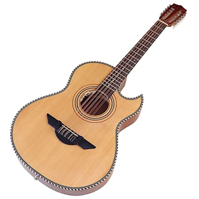 NIBEIWEISHOP Guitarra acústica eléctrica 10 Cuerdas Guitarra folklórica de Alto Brillo de ángulo de Afilado con Cabeza Exquisito (Color : A 39 Inches)