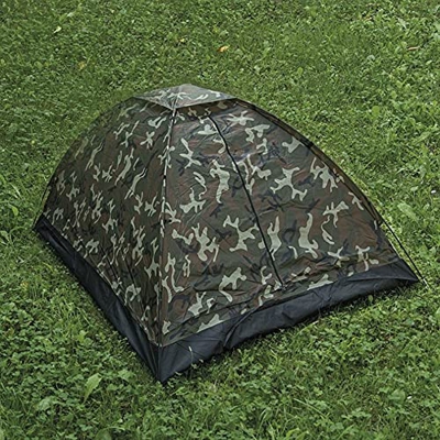 Tienda de campaña IGLÚ Super 1500 para 2 Personas Camuflaje Woodland Camping de 3 Estaciones con Doble Techo 1500mm, Tienda iglú 2 Personas Miltec