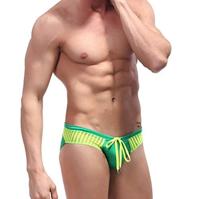 sandbank Calzoncillos de natación para hombre de corte bajo sexy de malla tanga de traje de baño ropa interior