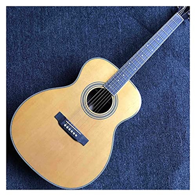 AMINIY Spreson Spruce Top Binding Inlays Ebony Fretboard Style Cuerpo Guitarra acústica Guitarra (Size : 40 Inches)