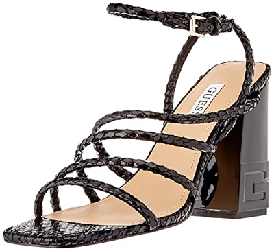 Guess TACEY2/SANDALO (Sand, Sandalia Mujer, Negro, 38 EU