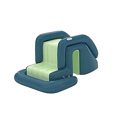 J-ouuo Kiddle - Piscina hinchable para adultos y niños, con tobogán de agua, rectangular, con sombrilla para jardín