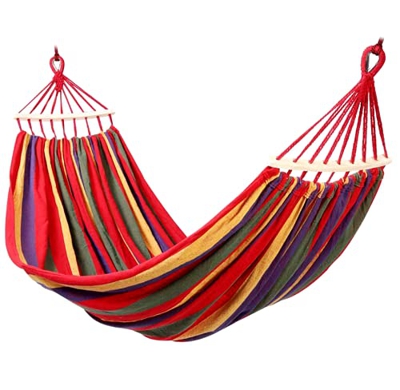 SUBEEN Hamaca para Acampar, Tela de Lona Duradera, con Capacidad de Carga de 300 kg, Dos Vigas antivuelco y Resistentes Correas metálicas con Nudo par