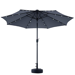 VONLUCE Sombrilla de Terreza de 300CM con Luz LED Sombrilla de Jardín con Techo de Protección UV y 8 Varillas de Acero Parasol Parasol Grande para Jar en oferta