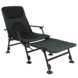 Tumbona de playa plegable, silla reclinable, reposapiés con asiento acolchado y respaldo para camping al aire libre, 122,5 x 61 x 103 cm en oferta