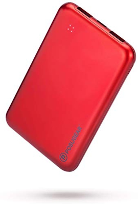 POSUGEAR Power Bank, Powerbank 10000mAh USB Bateria Externa Movil con Doble Salida 2A, 4 Luces LED, Compatible con iPhone, Samsung, Huawei, iPad ETC…