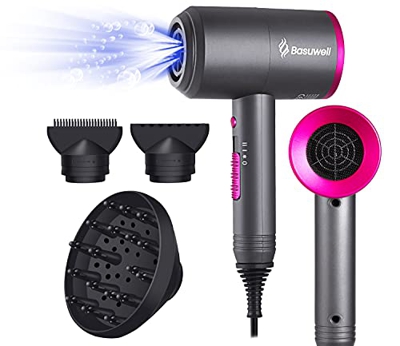 Secador de pelo profesional 1800 W para secado de cabello iónico 3 puntas 3 velocidades, bajo ruido y secado de viaje