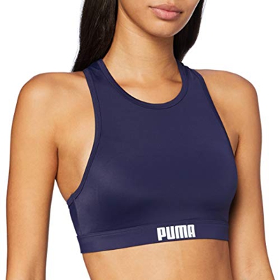 PUMA Women's Racerback Swim Top Bikini, Marina, M para Mujer