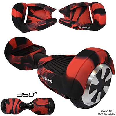 SILISKINZ® Cubierta de la Caja de la Jalea del silicón de Hoverboard de 360 ​​Grados - para 6.5"Sleg de la Rueda de Swegway 2 (Rojo/Negro)