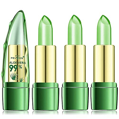 Clear Lipstick Aloe Vera Clear Jelly Lip Blam Temperature Color Change, Magic Temperature Color Change Lipstick Lip Blam Long Lasting Nutritious Lip G