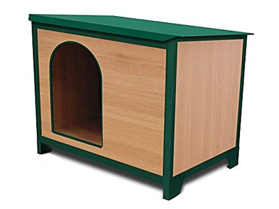 GYC Caseta para Perros MARTIÑA LACADA, Ideal para Jardín y Exteriores, Verde, Imitación Roble, 110 x 77 x 86 h