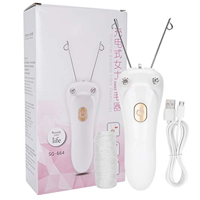 Removedor de Vello Facial para Mujeres, Removedor de Vello Facial Eléctrico, Removedor de Vello Facial, Depiladora de Hilo Eléctrica Depiladora Depila