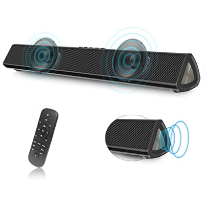 VANZEV Barra de Sonido para TV Ordenador 30W Mini Soundbar Altavoces Bluetooth 5.0 DSP con Sonido Envolvente, Compacta y Portátil Inalámbrico, Soporte