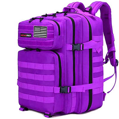 Memories Mochila 45L Tactica Militar Impermeable para Crossfit Caza Senderismo Gimnasio y Deportes al Aire Libre. (Morado 2)