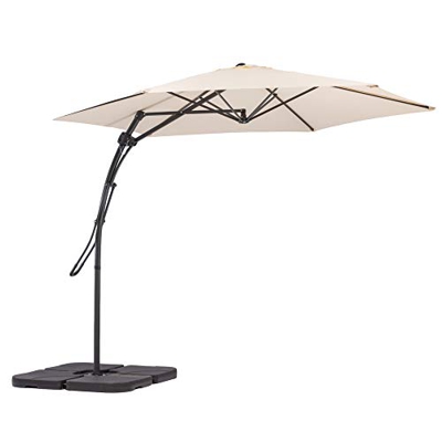 MaxxGarden – Sombrilla de balcón, diámetro 300 cm, color crema, incluye funda para sombrilla