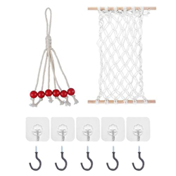 Hamaca de frutas para cocina, hamaca de frutas vegetales colgante hamaca de frutas, debajo del gabinete tejida a mano, hamaca de fruta de macramé, par en oferta