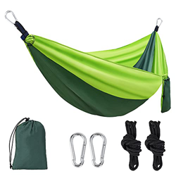 Hamaca Ultraligera para Camping y Viaje de Nylon Tela 275x140cm, 300kg de Capacidad de Carga Ranspirable y Secado Rápido Portátil para Jardinería Inte características