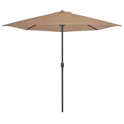 vidaXL Sombrilla Balcón Semicircular Palo Aluminio 300x150 cm Gris Topo Toldo