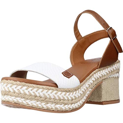 Marca POPA Cuña Amur Bicolor Blanco y Cuero