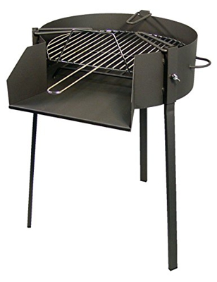 Imex El Zorro 71580 Barbacoa redonda con soporte para paella, diámetro 40 x 75 cm, NEGRO