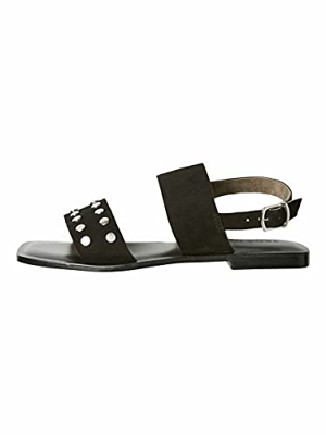 Vero Moda Vmtrino Leather Sandal, Sandalia Mujer, Negro, 38 EU