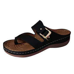 Lilygodx Sandalias Planas Verano Mujer Cuña Zapatos de Dedo Sandalias Talla Grande Cinta Casuales Playa Chanclas Estilo Romanas de Mujer 2021 Moda características
