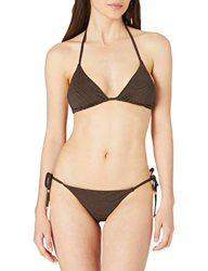 Emporio Armani Swimwear Triangle Rem.Cups & Brief W/Bows Bikini Silver & Bronze Juego Biquini, Copper Black Stripe, L para Mujer características