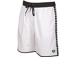 ARENA Team Stripe Bermuda Swim Trunks, Mens, White-Black-White, XL precio