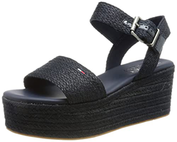 Tommy Jeans Denia 2D1, Sandalias con cuña Mujer, Twilight Navy, 38 EU en oferta