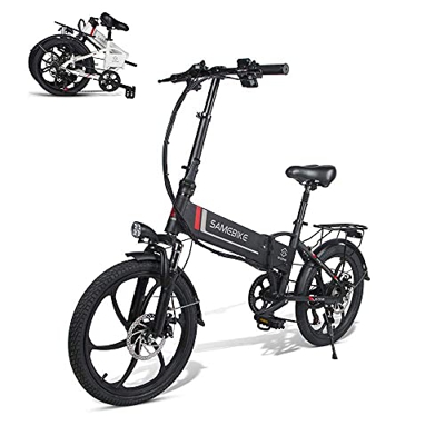 SAMEBIKE Eléctrica de 20 Pulgadas Eléctrica Plegable para Adultos 48V 10.4AH con Control Remoto & la Pantalla LCD