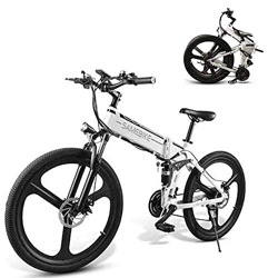 SAMEBIKE 26 Inch Bicicleta Eléctrica de Montaña 48V 10AH, Bicicleta Eléctrica Plegable para Adultos con Shimano 21 Velocidades & Pantalla LCD en oferta