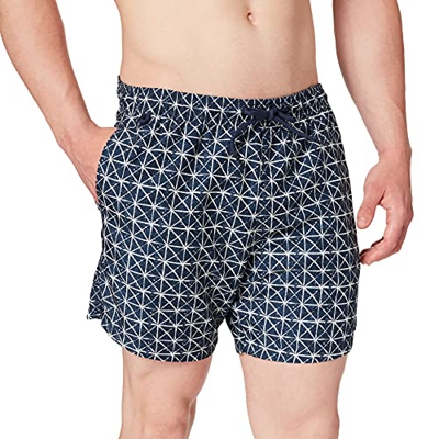 Springfield BAÑADOR Peach Cuadros Hombre, Estampado Azul, L