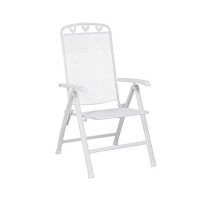 greemotion Toulouse Silla con Respaldo Alto para Jardín, Blanco, 58x64x108 cm