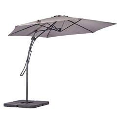MaxxGarden - Sombrilla para balcón (diámetro 300 cm, incluye funda para sombrilla de color gris) características