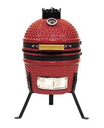JOMO Kamado Parrilla de carbón de cerámica, 34 cm Blaze Red, Adecuada para 2-3 Personas en oferta