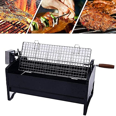 Parrilla de carbón para barbacoa, 12 V, automática, giratoria, para barbacoa, acero inoxidable, al aire libre, interior, automático, parrilla, asador,