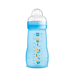 MAM Biberón Easy Active Baby Bottle A131 - Con Tetina De Silicona Skinsofttm Ultra Suave, Para Bebés A Partir De 2 Meses, Esterilizable, color Azul, 2 características