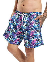 Urban Classics Badehose Multicolor Swim Shorts Bañadores Ajustados para Hombre, Blue/Pink, XL en oferta