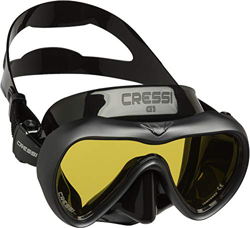 Cressi A1 Mask Lens Antifog Máscara de Buceo y apnea antivaho de Vidrio, Unisex-Adult, Negro/Grafito/Lente Amarillo, Talla única en oferta