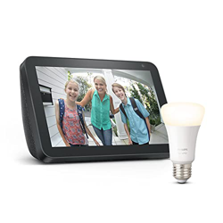 Echo Show 8 (1.ª generación, modelo de 2019), Tela de color antracita + Philips Hue White bombilla inteligente, compatible con Alexa - Kit de inicio d características