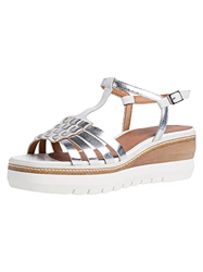 Tamaris 1-1-28309-26, Sandalia Mujer, Blanco y Plateado, 38 EU precio