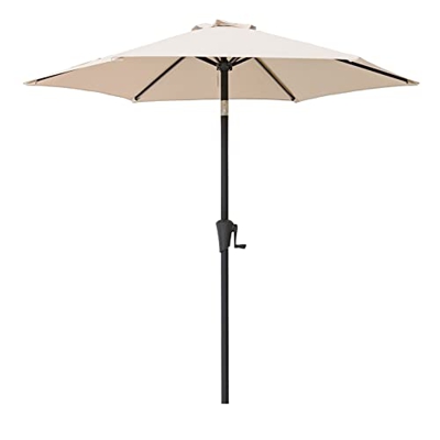 C-Hopetree Market Garden - Sombrilla para exterior (2,3 m, con manivela e inclinación), color beige