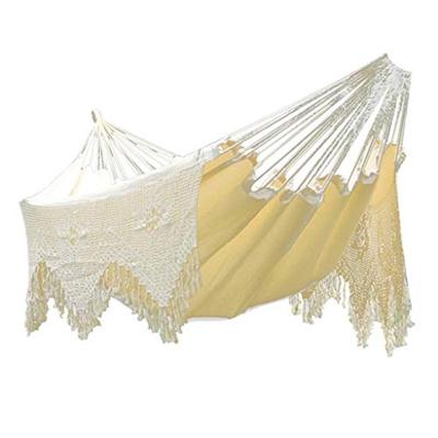 LHQ-HQ Al Aire Libre Hamaca Doble HAMMOC la Borla de la Hamaca de la Tela Que cuelga Estilo Europeo Silla Montañismo Ocio hamacas de Blanco portátil d