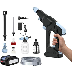 Limpiador de alta presión con batería recargable de 4,0 Ah, boquilla 6 en 1 de 45 bares, kit de limpieza de alta presión portátil para lavar coches, r en oferta