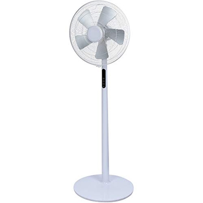 Ardes AR5D42PRW Silver 42PRW Ventilador de pie 5 aspas 40 cm Silver 3 niveles de velocidad con mando a distancia y temporizador, pantalla LED, altura 