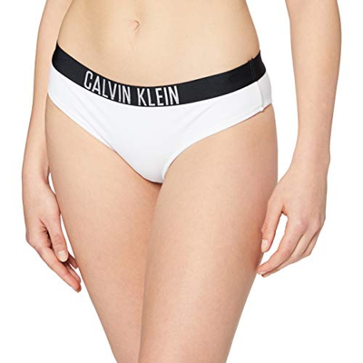 Calvin Klein Hipster-HR Parte Inferior del Bikini, Blanco (Pvh White 100), Small para Mujer
